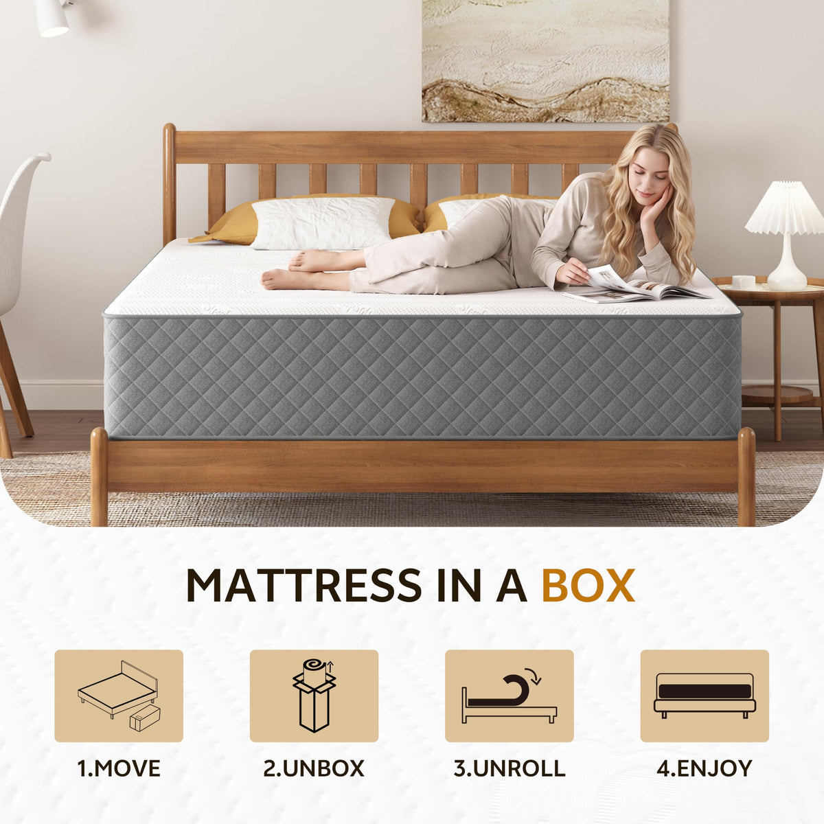 12 Inch Cooling-Gel Memory Foam Pocket Spring Hybrid Mattress B3897