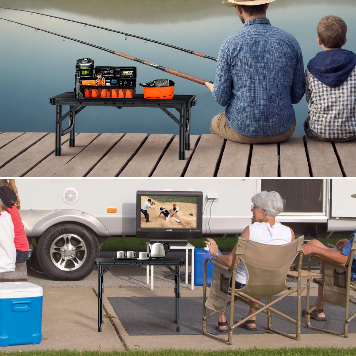 Folding Camping Table with Adjustable Height E572