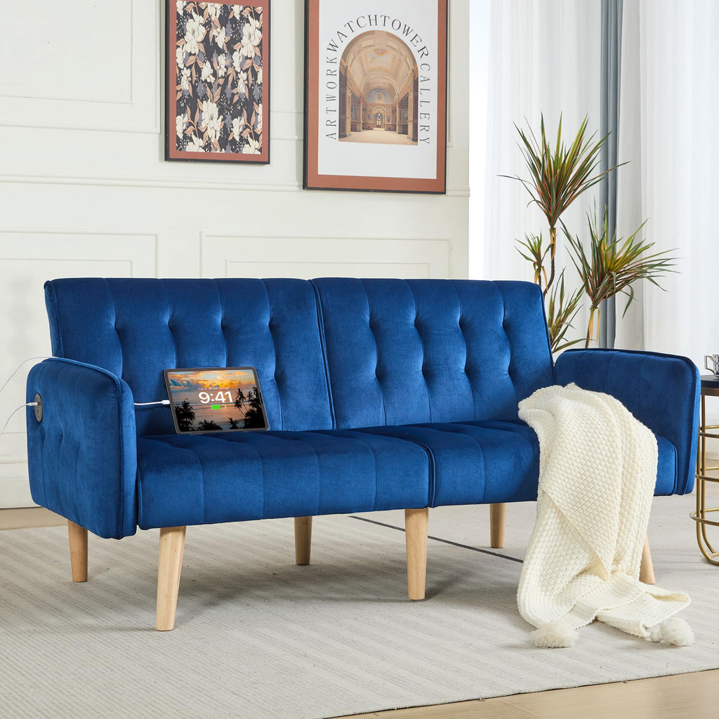 65'' Convertible Futon Sofa Bed with USB G94032