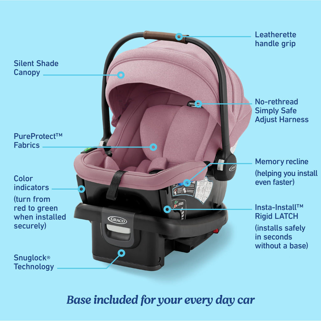 Infant Car Seat, Lightweight, Reclining Rear Facing Y735
