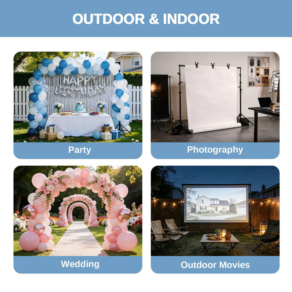 6.6 x 10FT Adjustable Backdrop Support Stand with Carrying Bag and 3 Clamps J1627