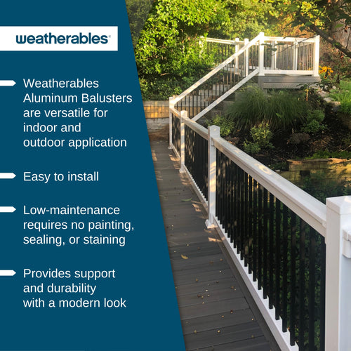 26'' Black Aluminum Balusters 20pk T906