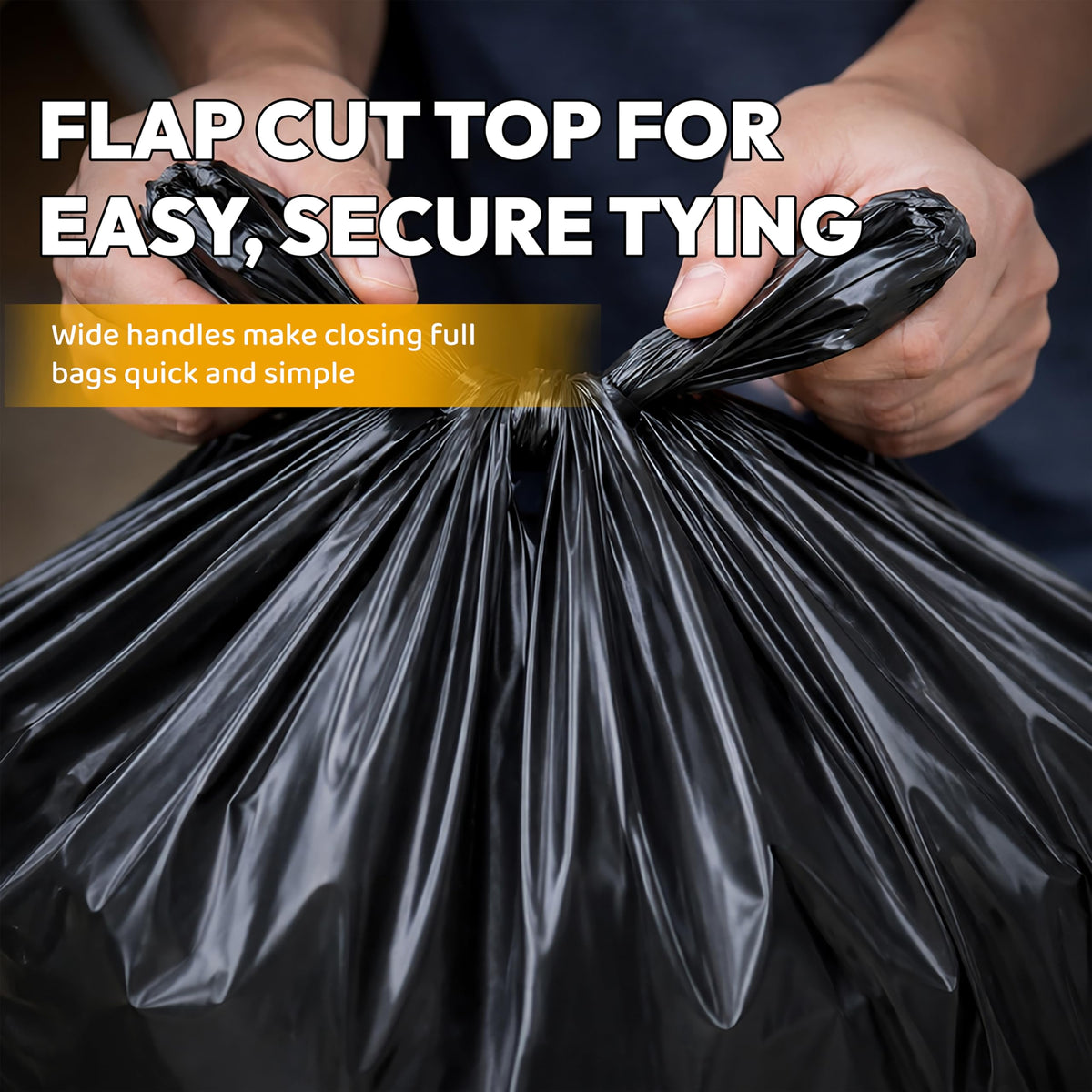 20 Count 42 Gallon 3 Mil Black Contractor Trash Bags A93837