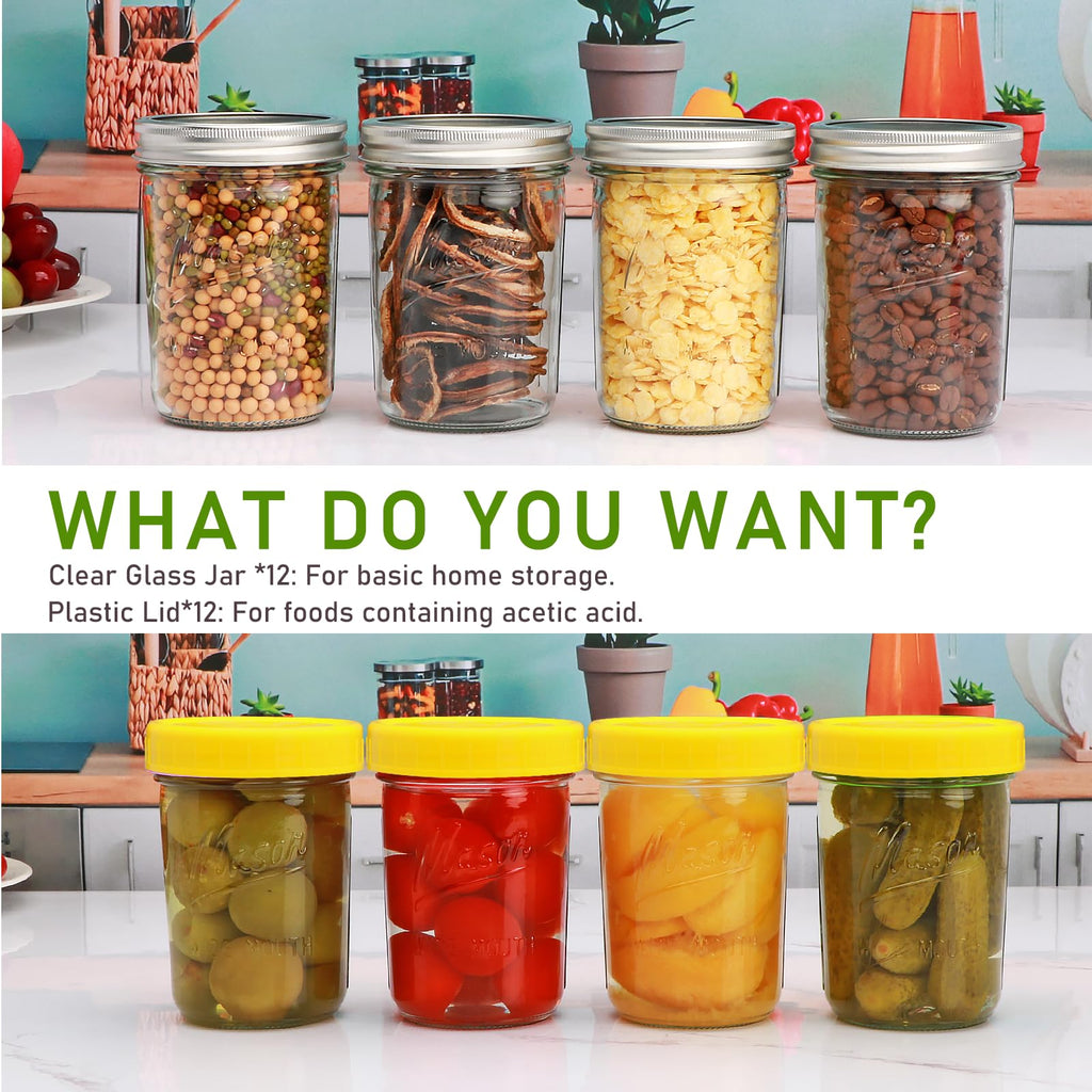 16 oz Glass Mason Jars with Lids 12pcs B679