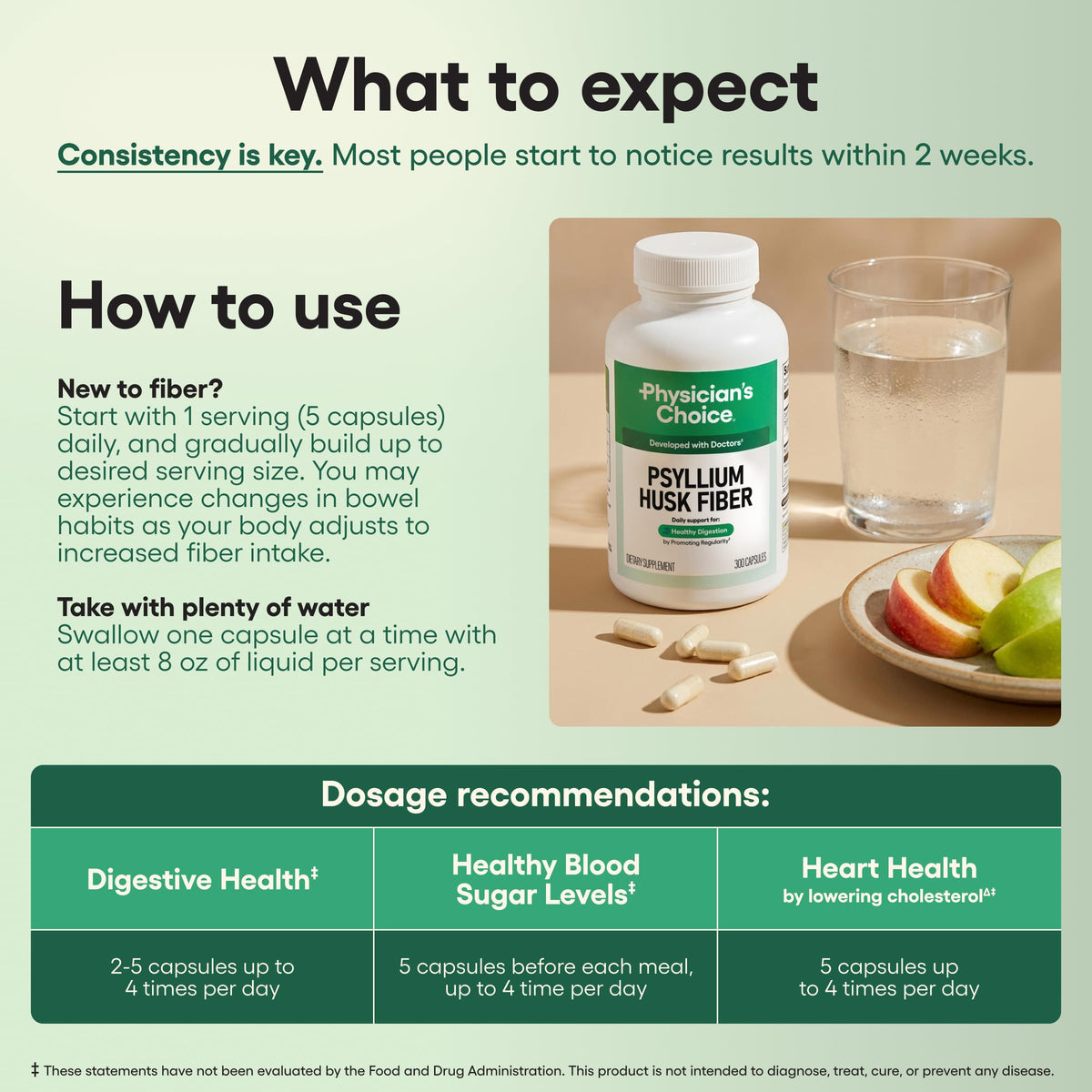 Vegan Psyllium Husk Fiber 300 Capsules M405