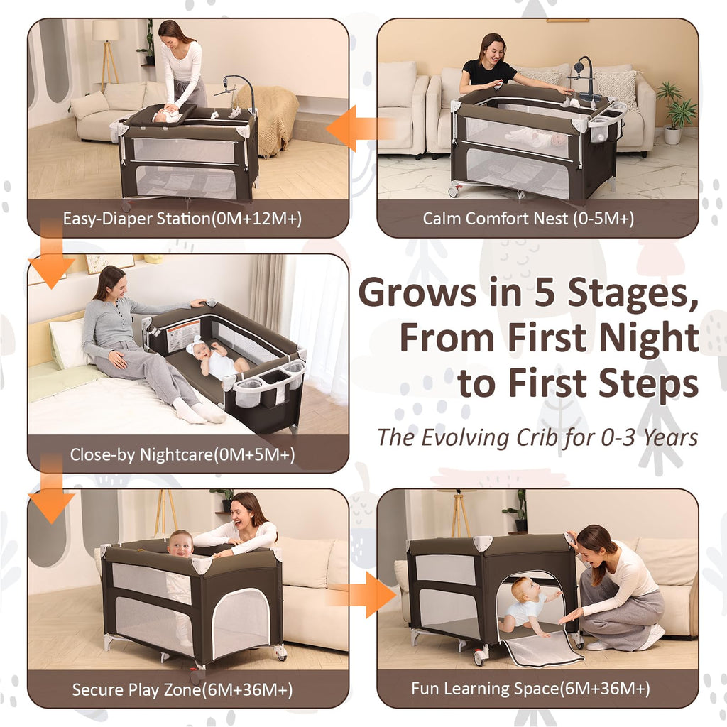 5-in-1 Baby Bassinet Bedside Sleeper A148344