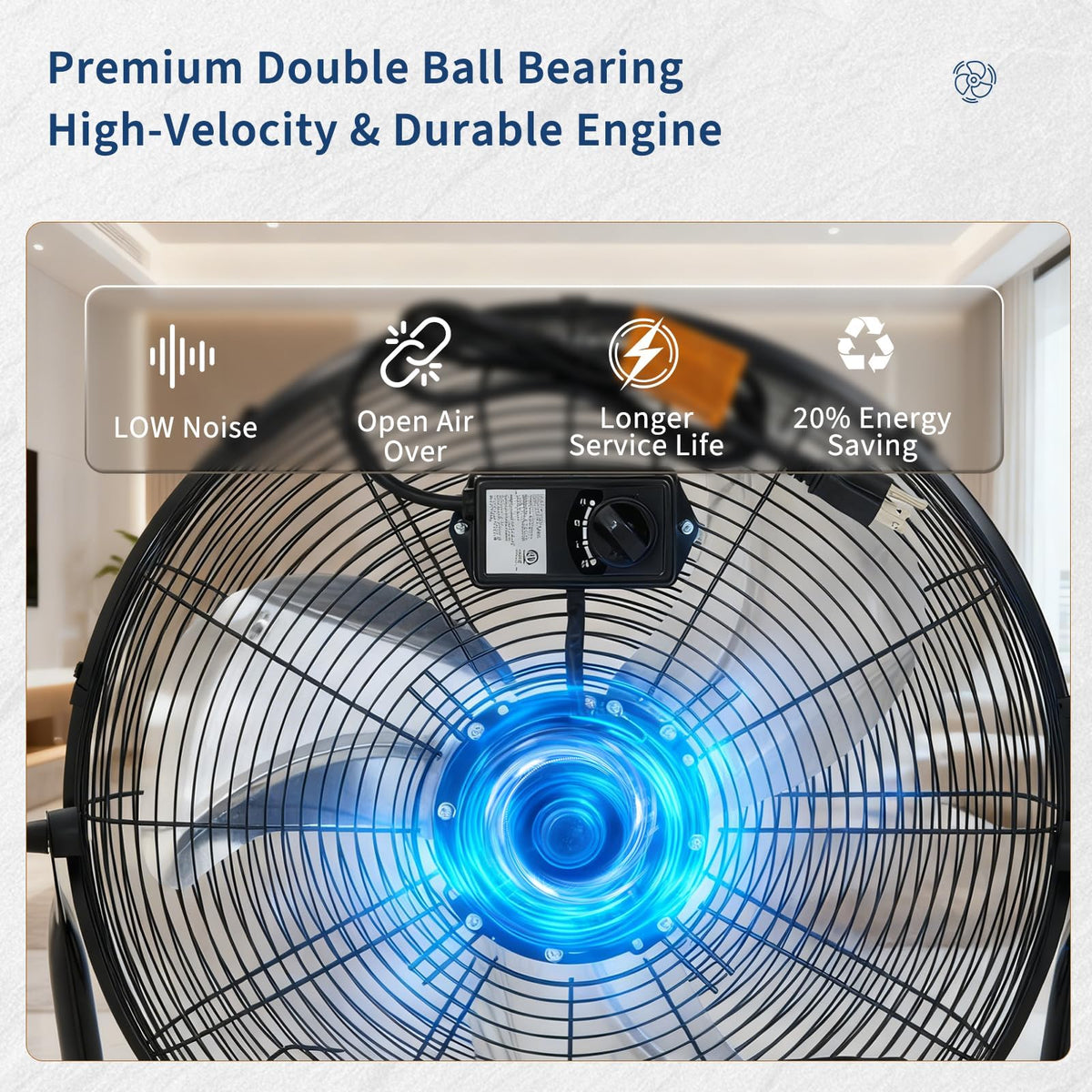 18 Inch 3 Speeds Metal Floor Fan A347