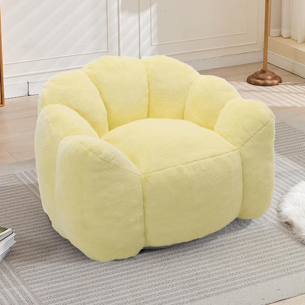 Yellow Memory Foam Bean Bag Chair K95368