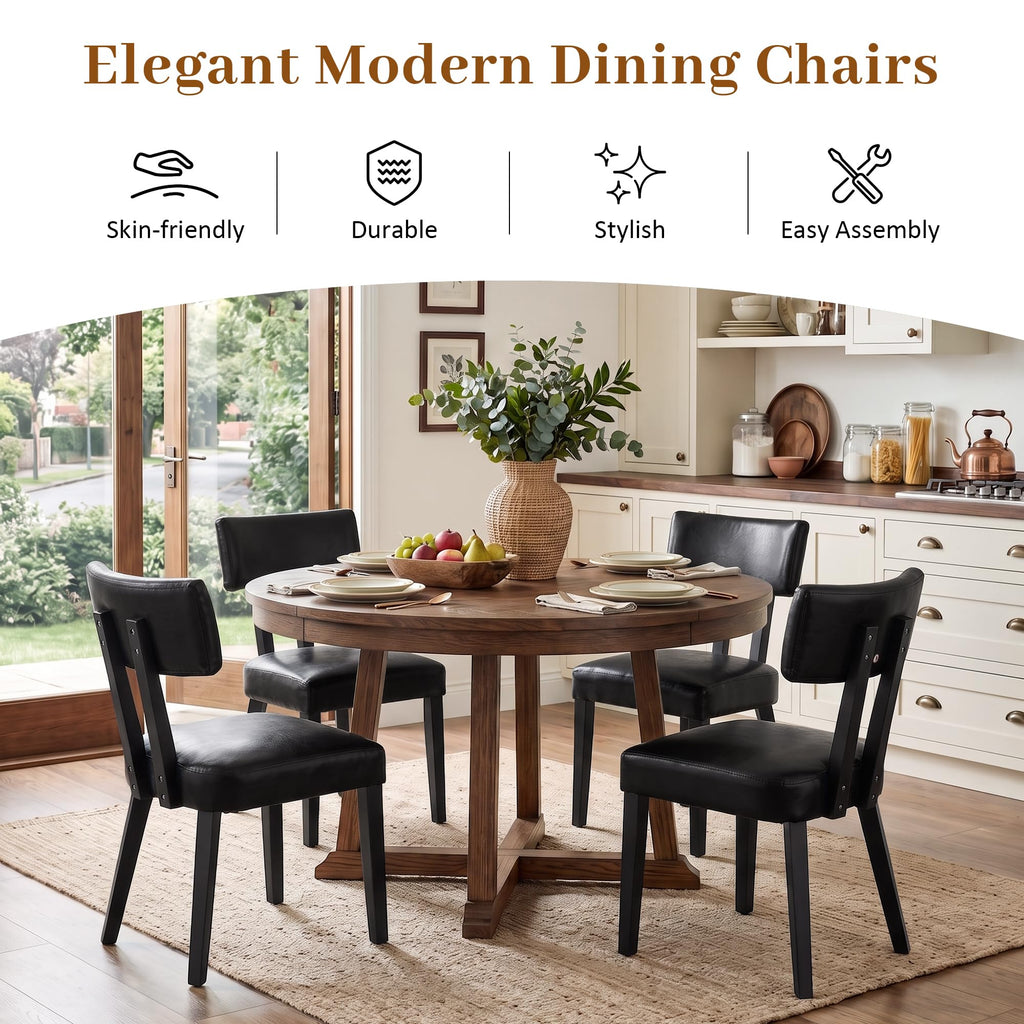 Gloss Black Upholstered Dining Chairs Set of 2 C107068