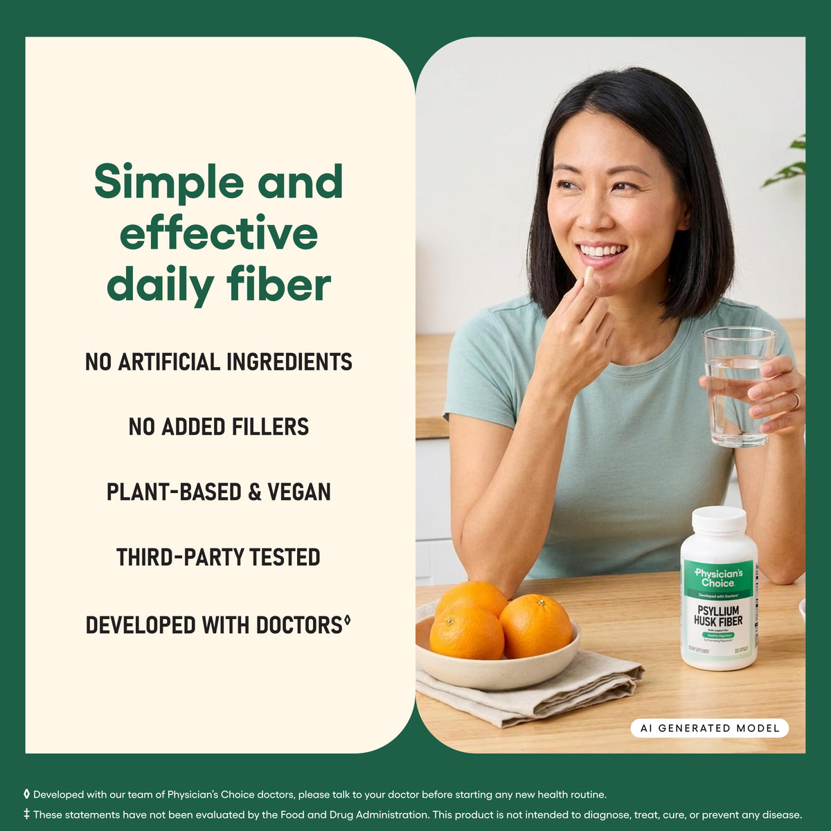 Vegan Psyllium Husk Fiber 300 Capsules M405