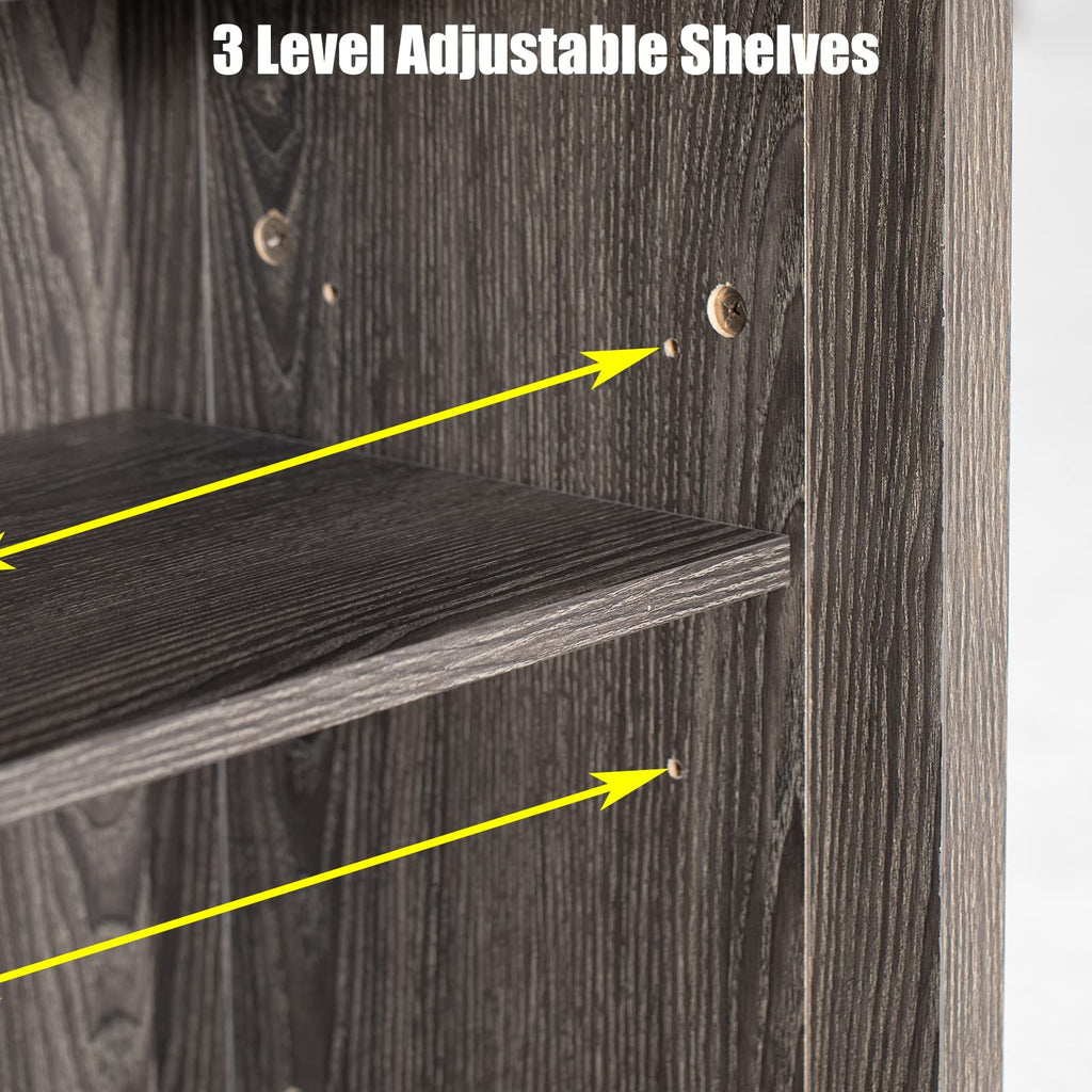 Wash Grey Wooden TV Stand with Sliding Barn Door B52595