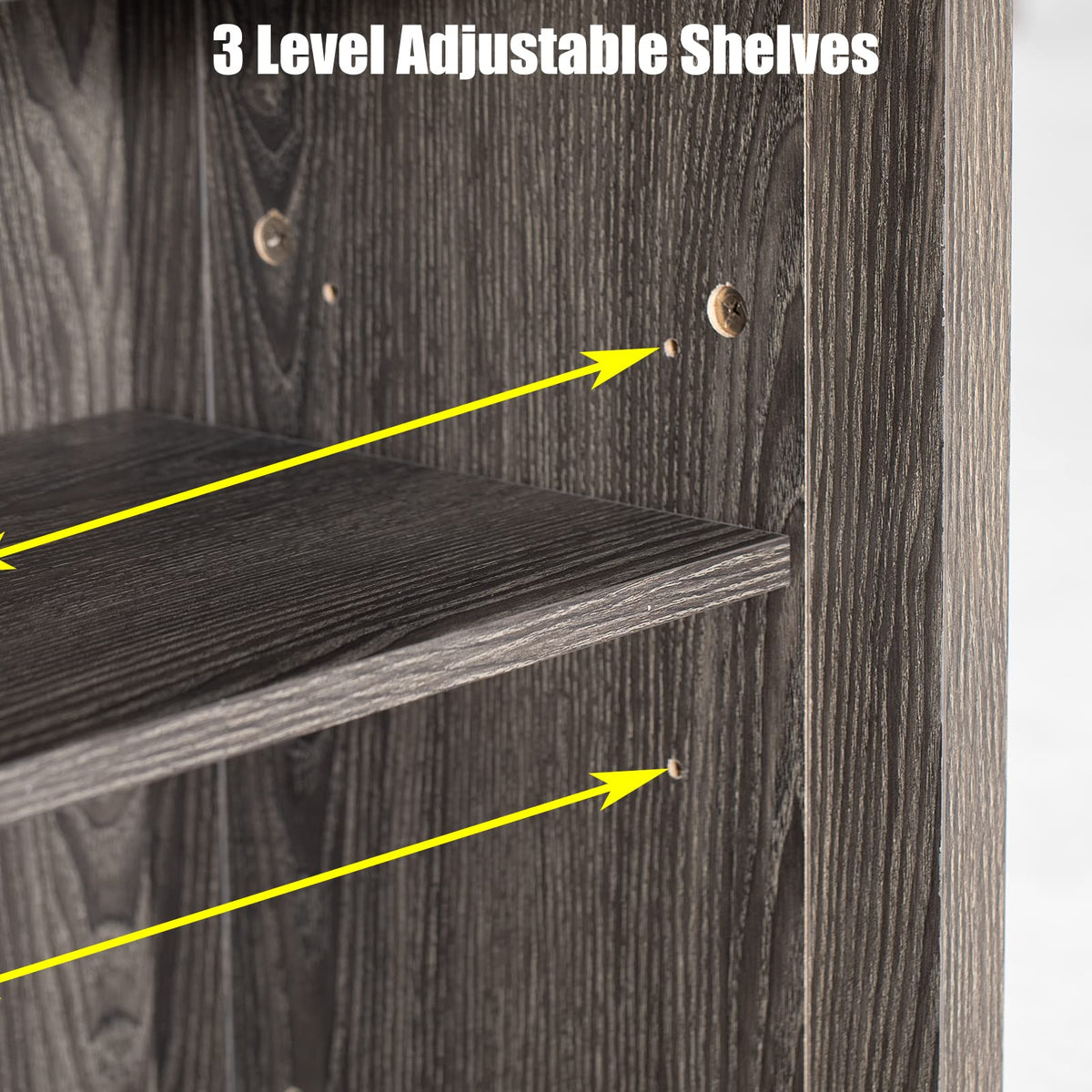 Wash Grey Wooden TV Stand with Sliding Barn Door B52595