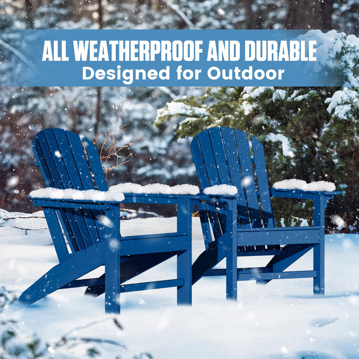 Plastic Adirondack Chair Set of 4 Navy Blue Q527