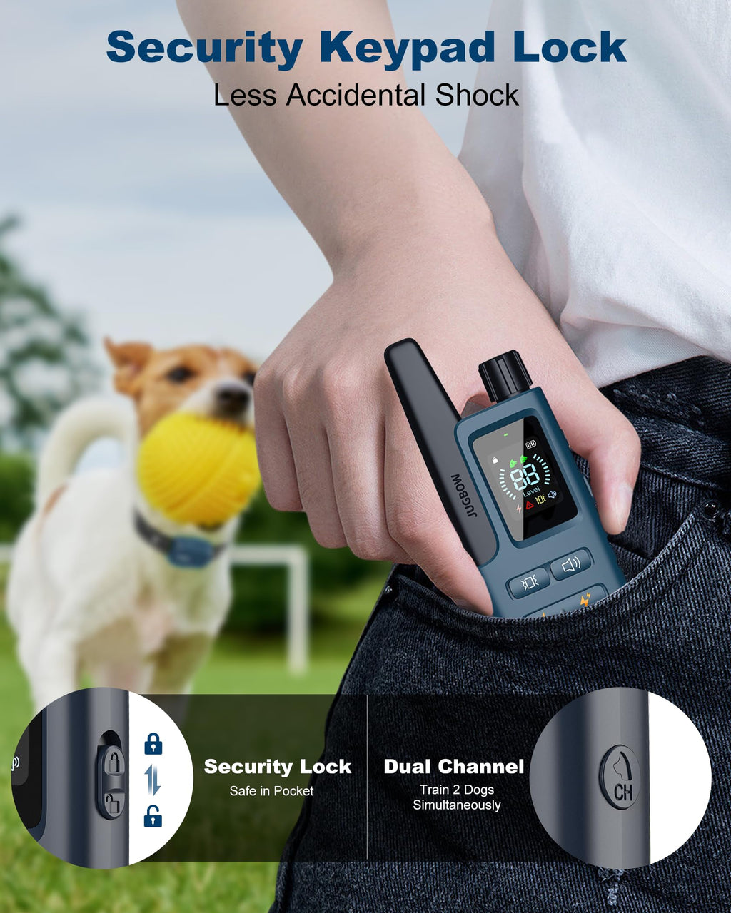 4500FT IPX8 Waterproof Rechargeable Dog Training Collar with Remote U85609