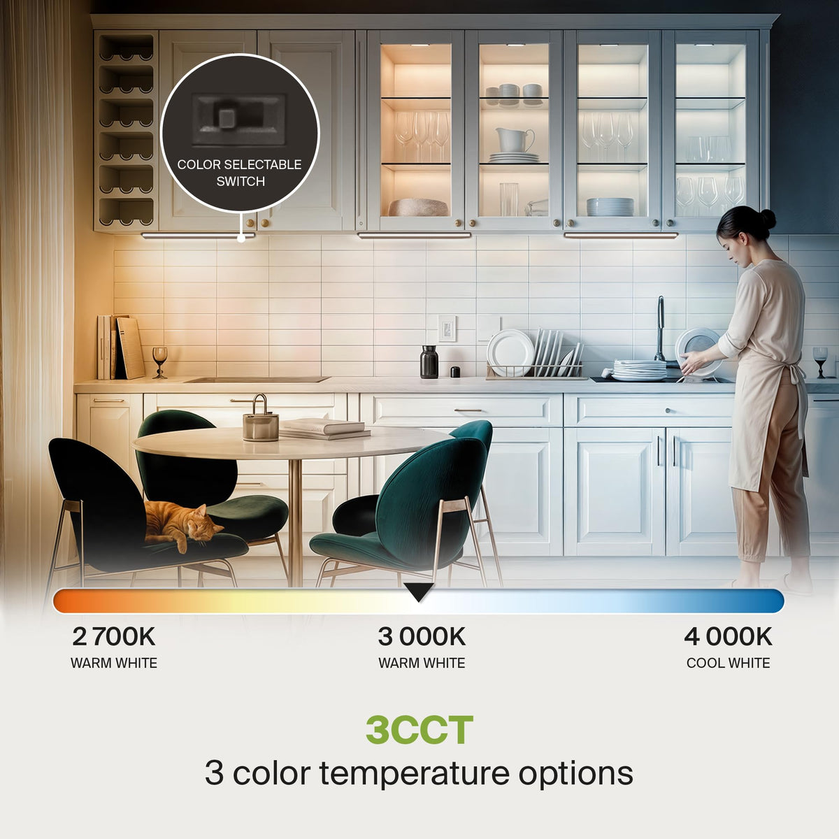 24 Inch Dimmable Linkable LED Under Cabinet Lighting C7139