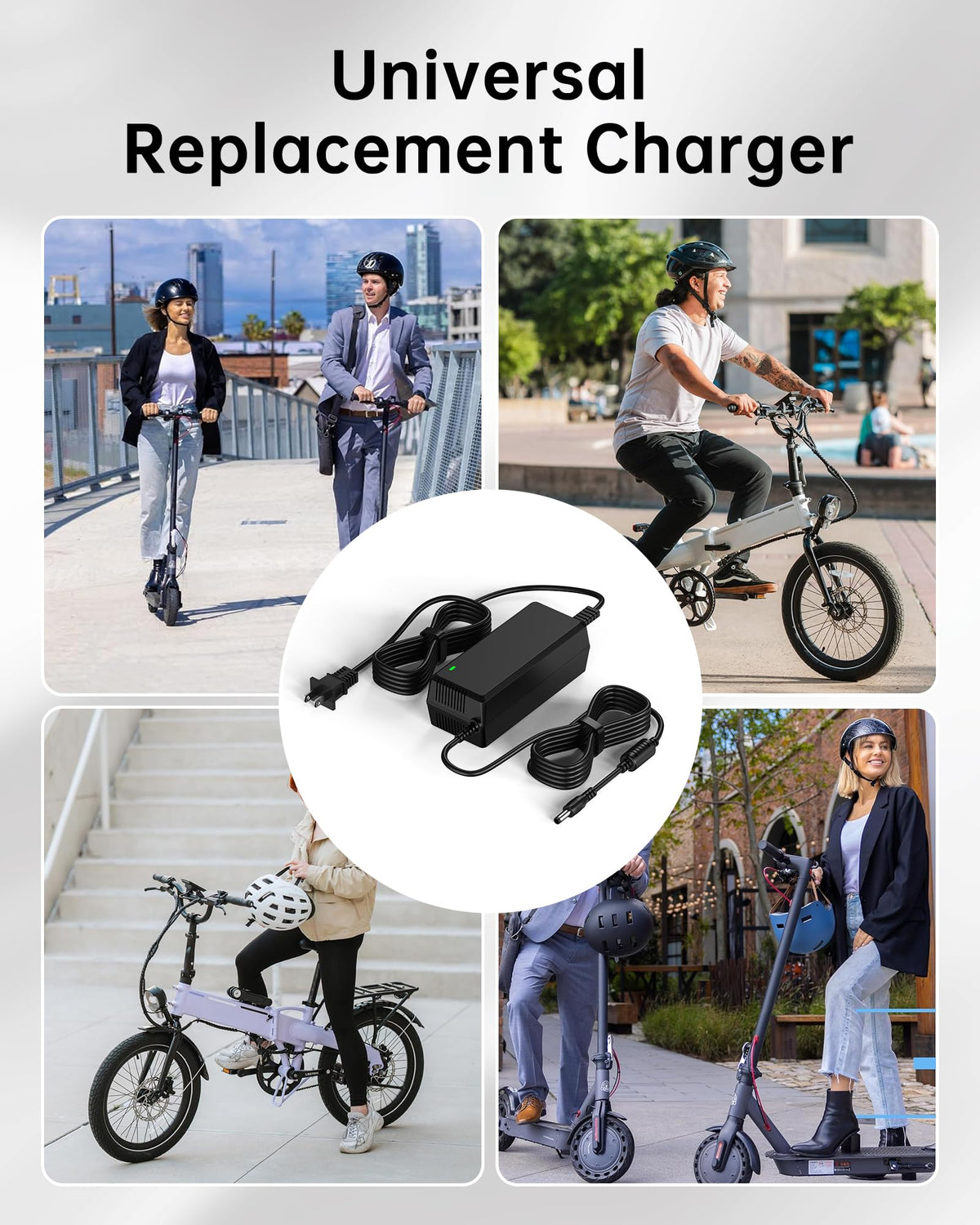 54.6V 2A Electric Scooter Charger 5 Connectors 8.2ft K5379