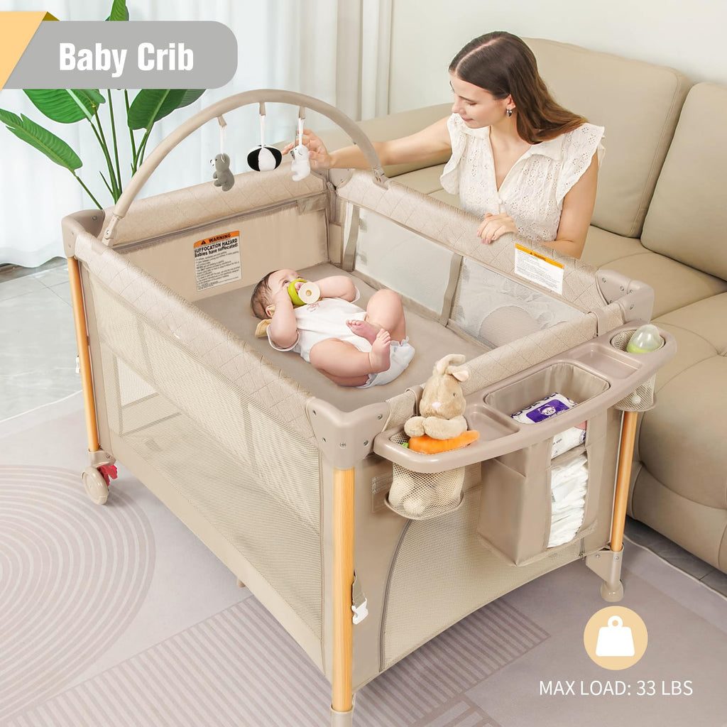 5 in 1 Beige Baby Bassinet D3766