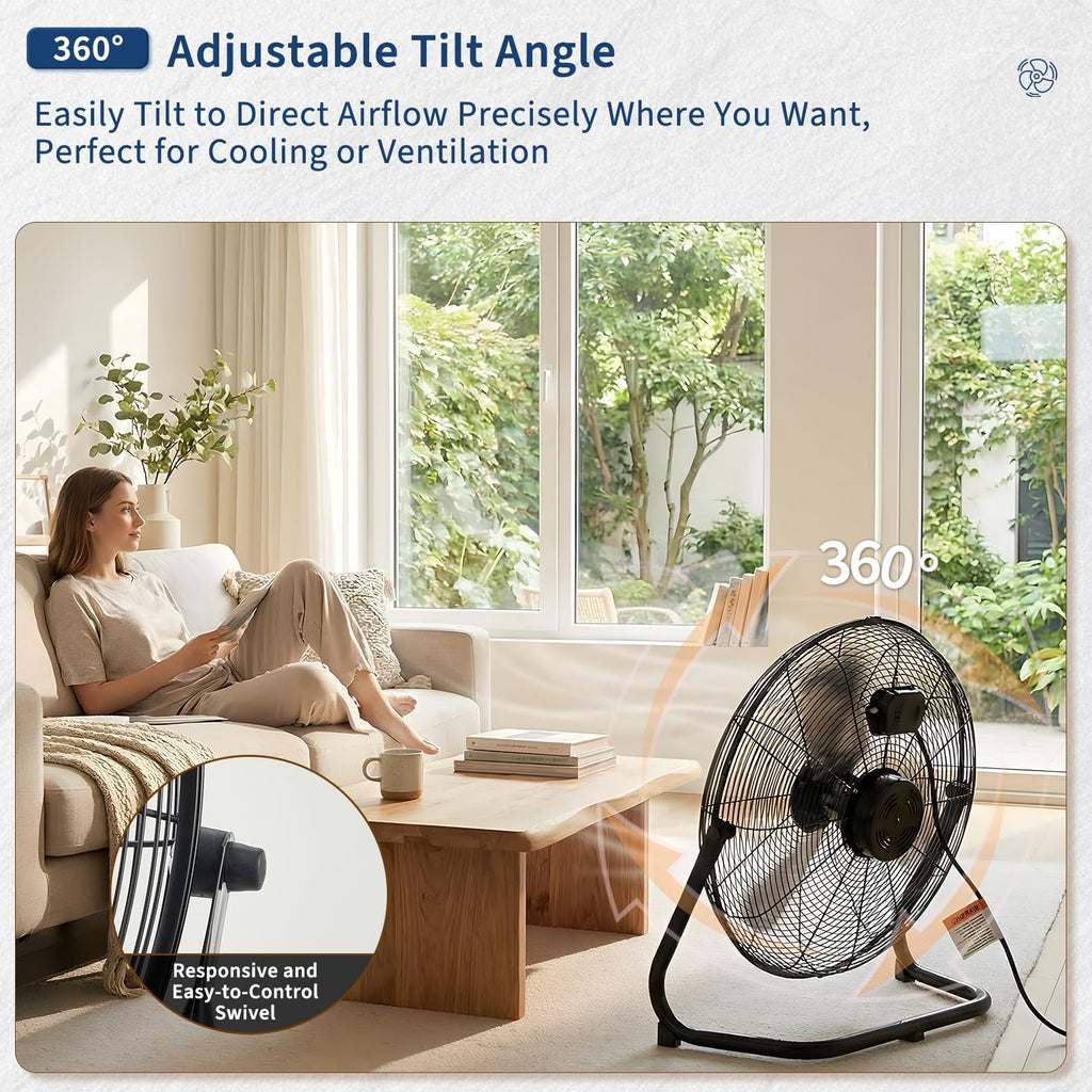 18 Inch 3 Speeds Metal Floor Fan A347