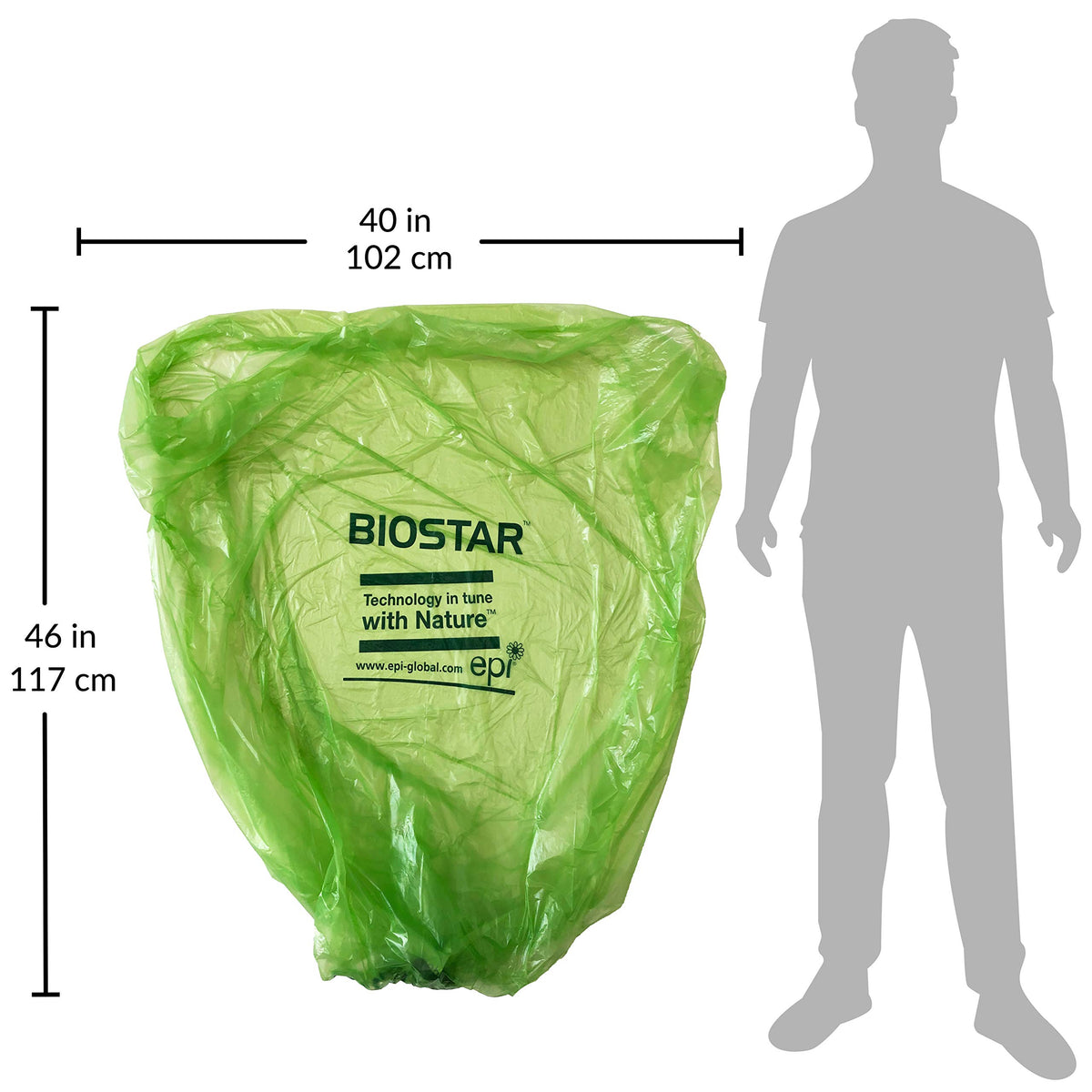 Biodegradable 40-45 Gallon Trash Bags 250 Count Green O966166