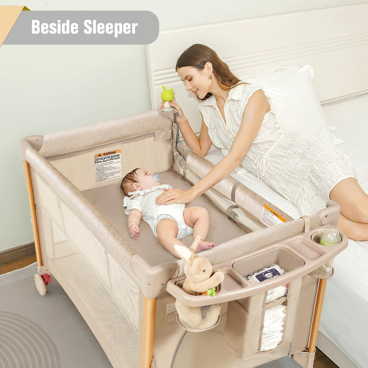 5 in 1 Beige Baby Bassinet D3766