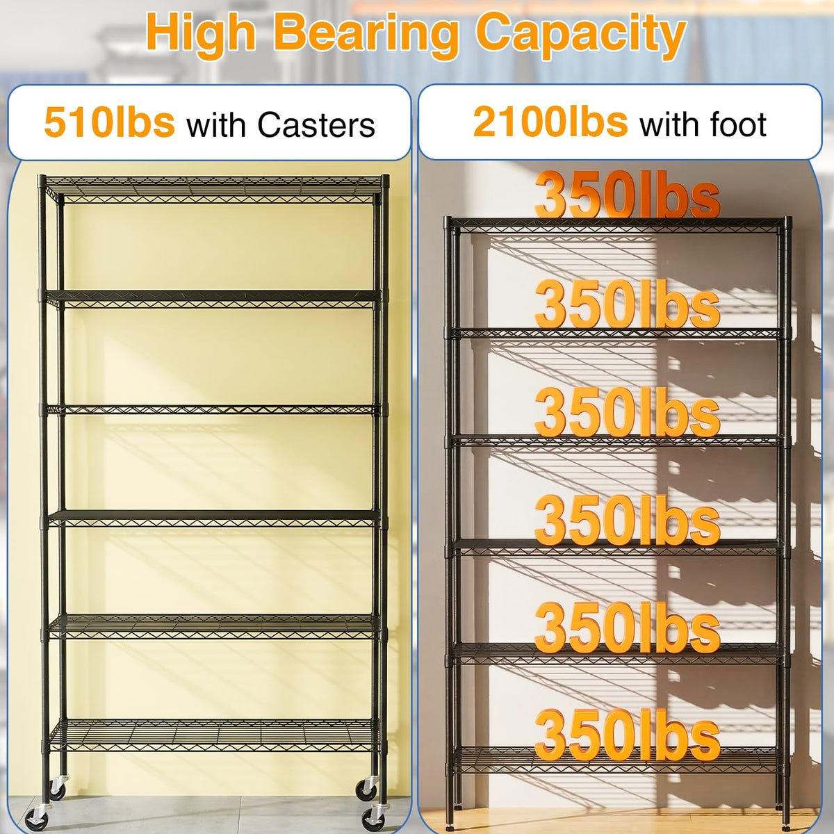 6-Tier Wire Shelf with Wheels Q65720