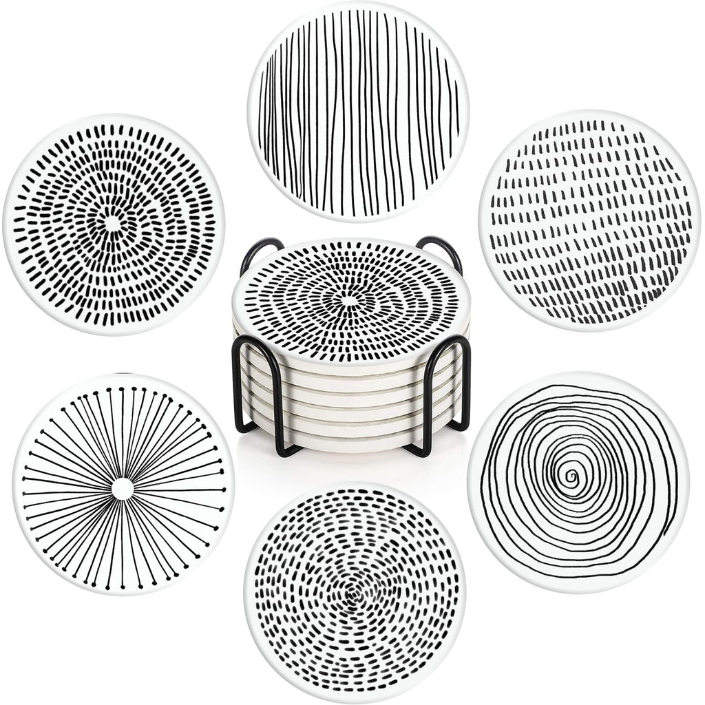 Set of 6 Ceramic Stone Coasters Q88393