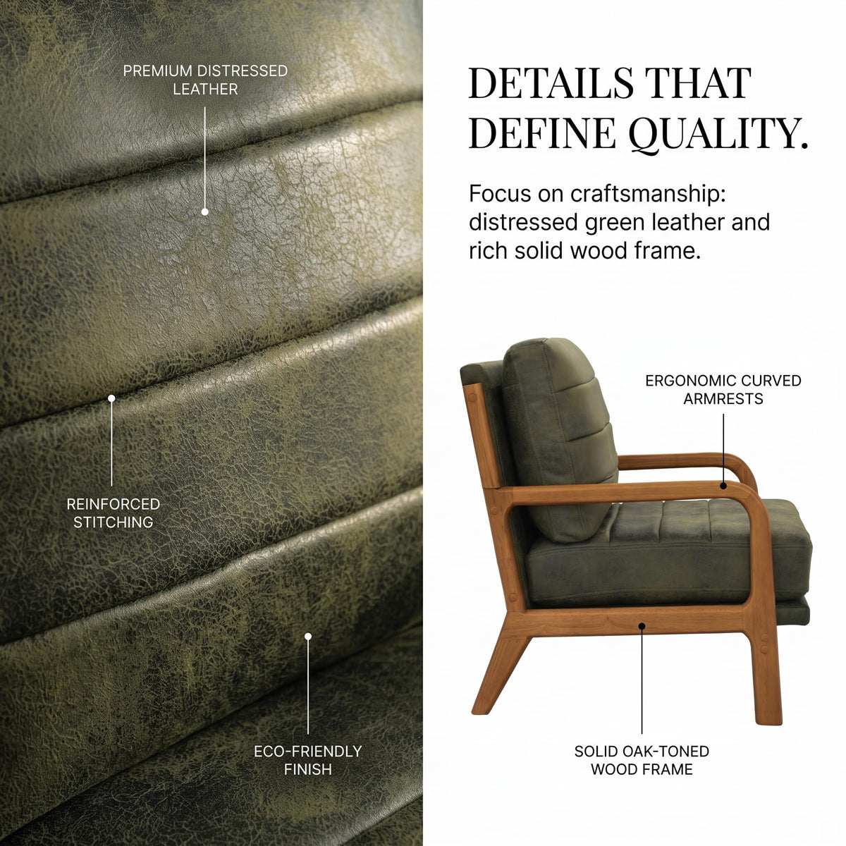 Mid Century Modern Faux Leather Accent Chair Set of 2 D6825
