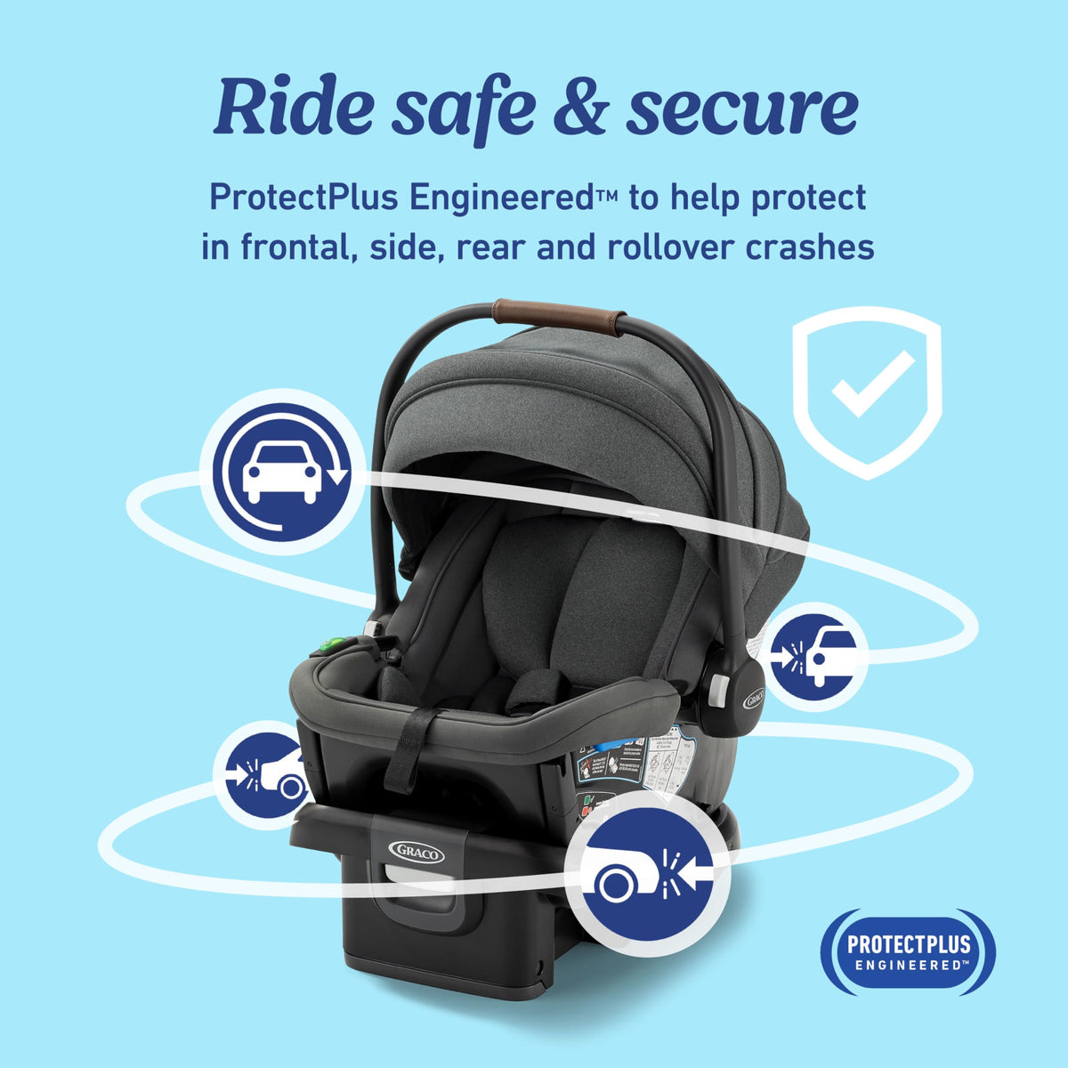 Infant Car Seat, Lightweight, Reclining Rear Facing Y735