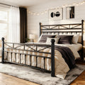 Black Queen Size Metal Bed Frame W254