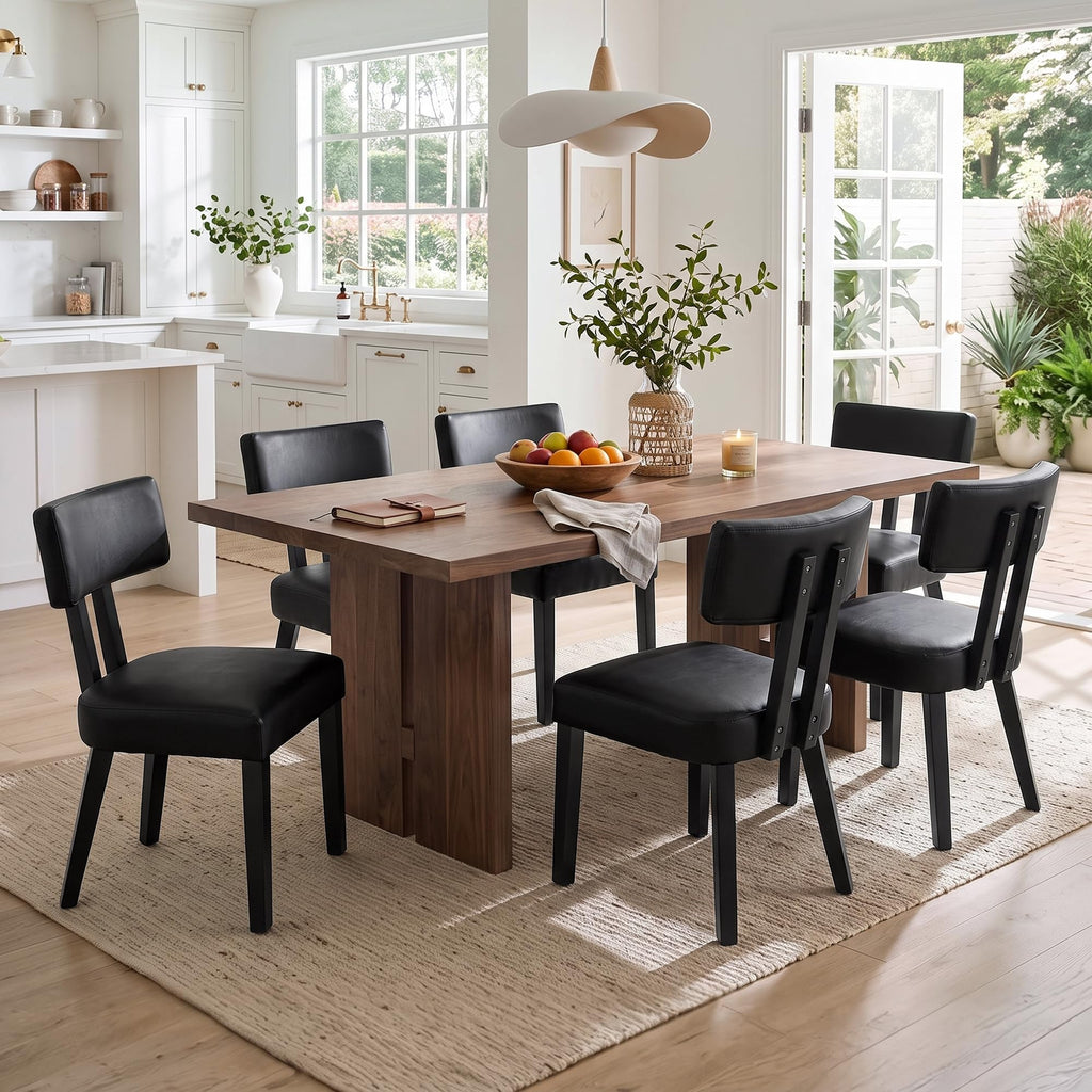 Gloss Black Upholstered Dining Chairs Set of 2 C107068