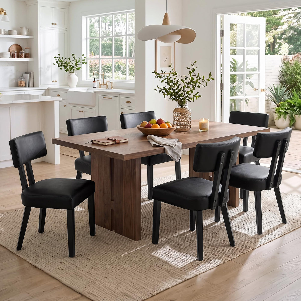 Gloss Black Upholstered Dining Chairs Set of 2 C107068