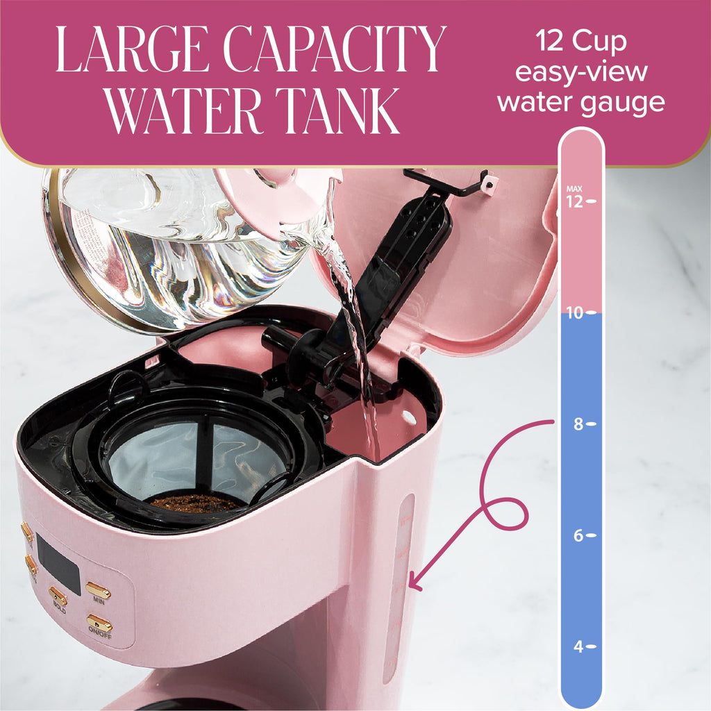 12-Cup Programmable Drip Coffee Maker with Glass Carafe V15432