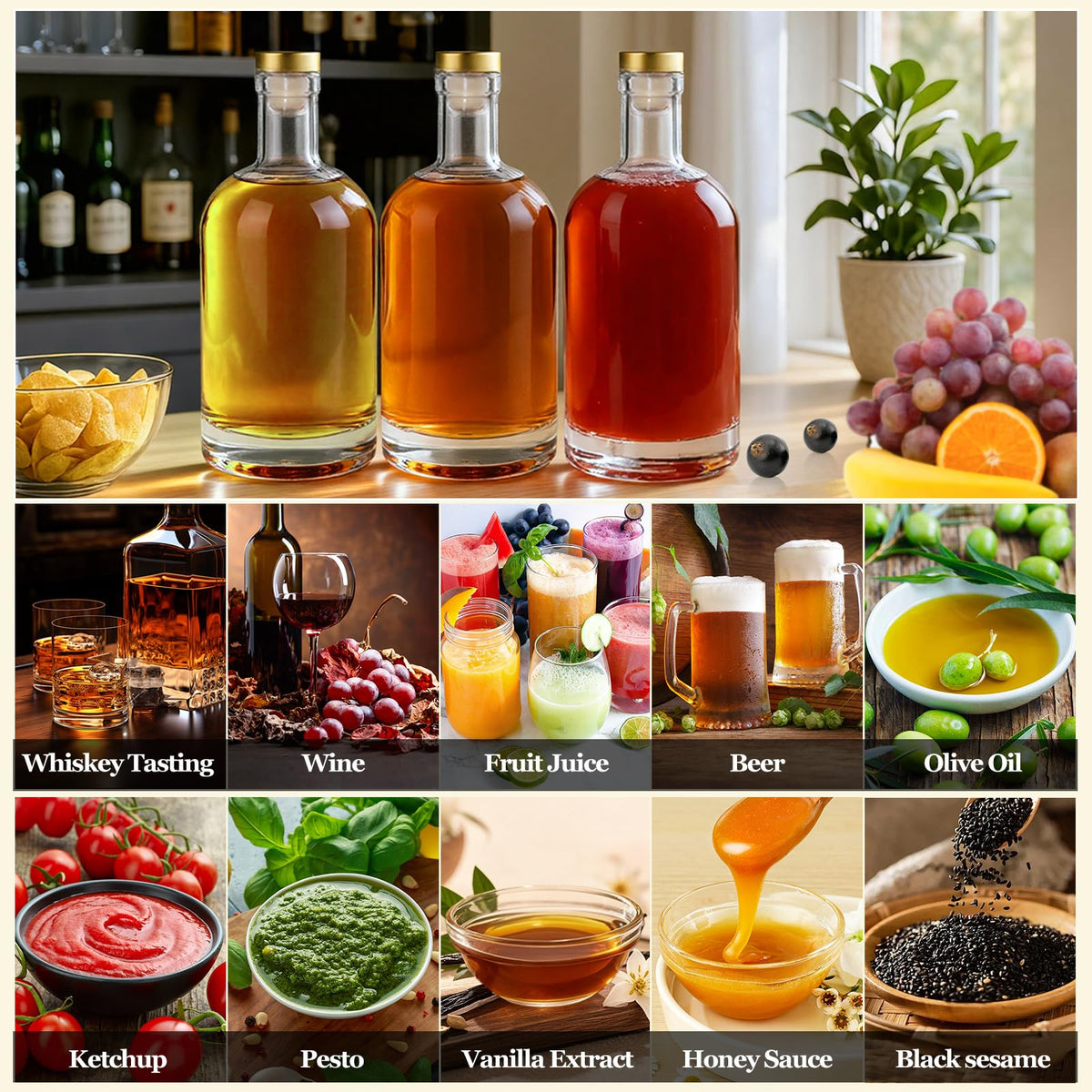 4 Pack 25oz Clear Glass Bottles with Cork Stoppers W5247