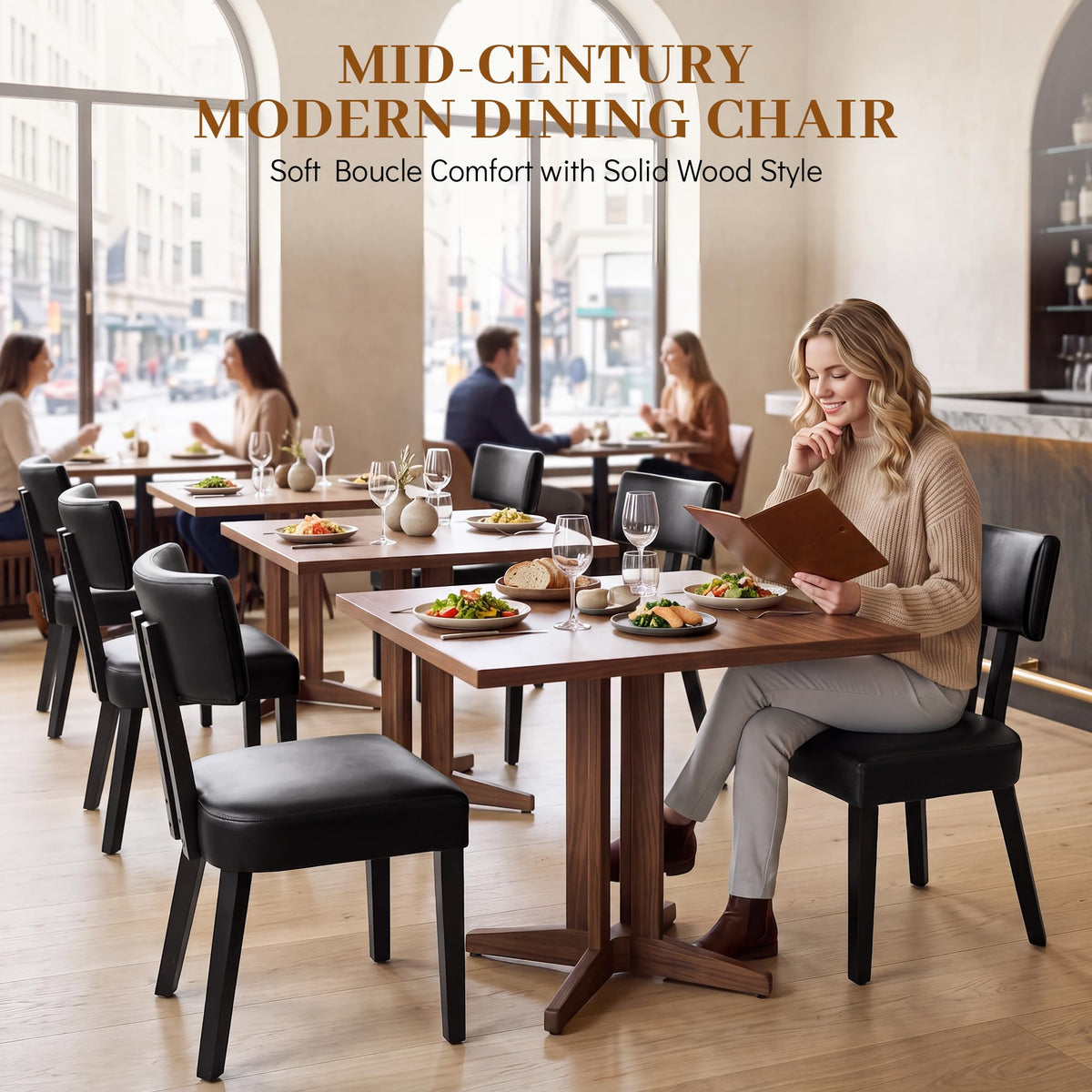 Gloss Black Upholstered Dining Chairs Set of 2 C107068