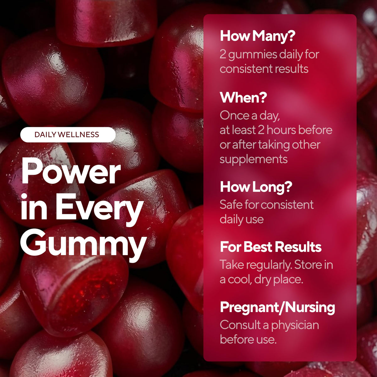Beet Root Gummies with CoQ10, Grape Seed, Vitamin C, B12 & B3 W4596