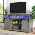 Wash Grey Wooden TV Stand with Sliding Barn Door B52595