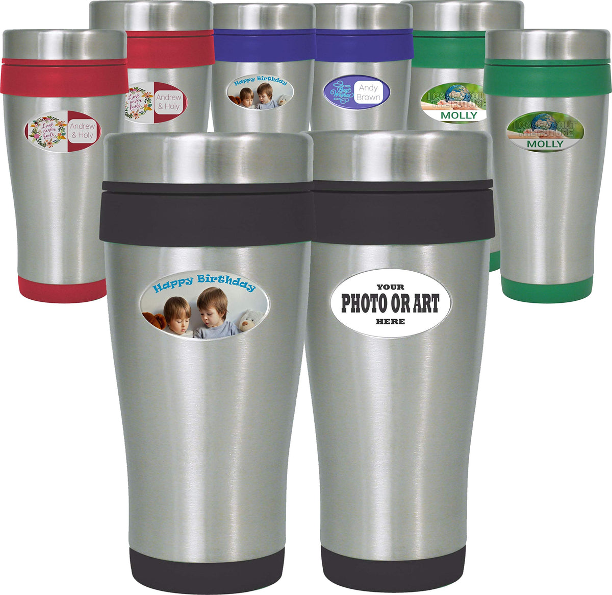 16 oz Stainless Steel Insulated Travel Mugs with Lid B10319
