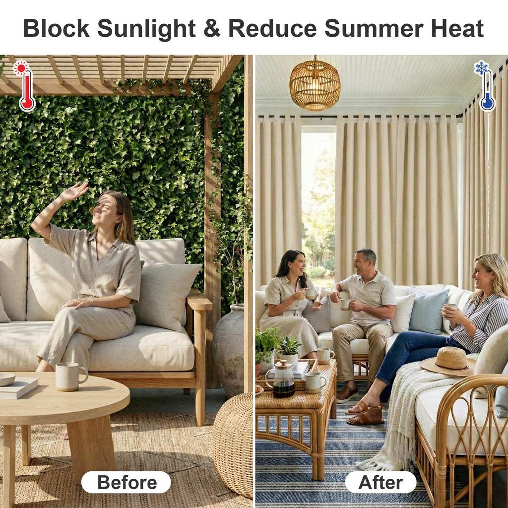 Waterproof Outdoor Curtains 2 Panels R3193