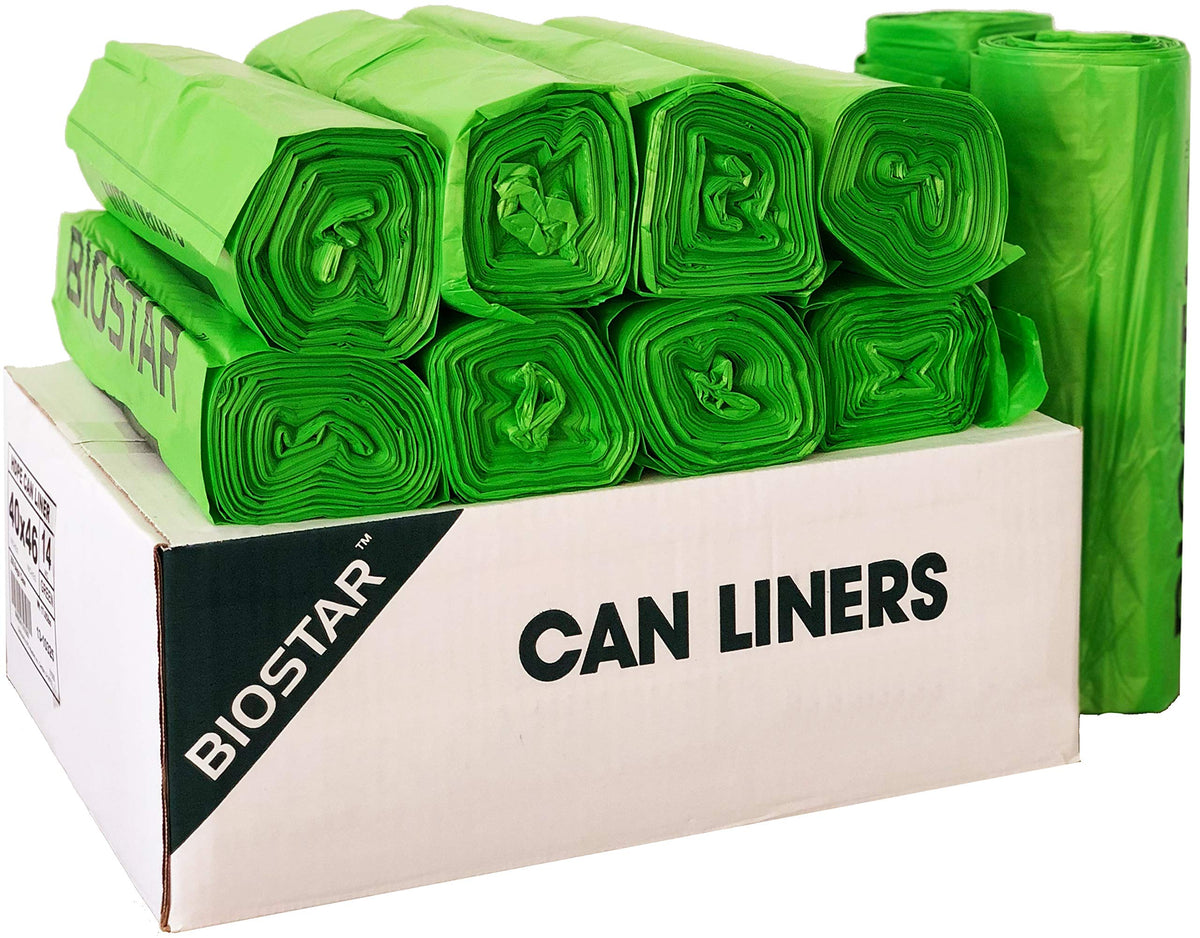 Biodegradable 40-45 Gallon Trash Bags 250 Count Green O966166