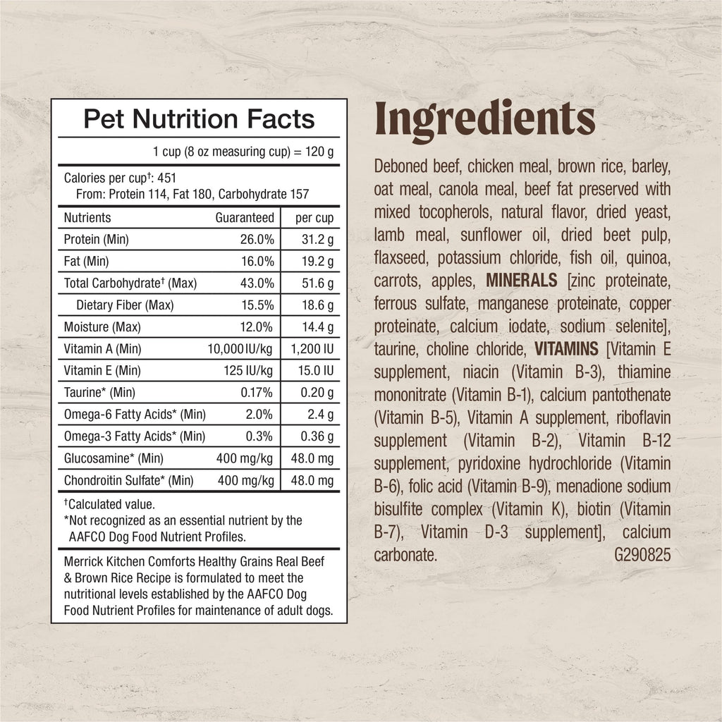 Adult Dry Dog Food Beef and Brown Rice 12 lb X494995