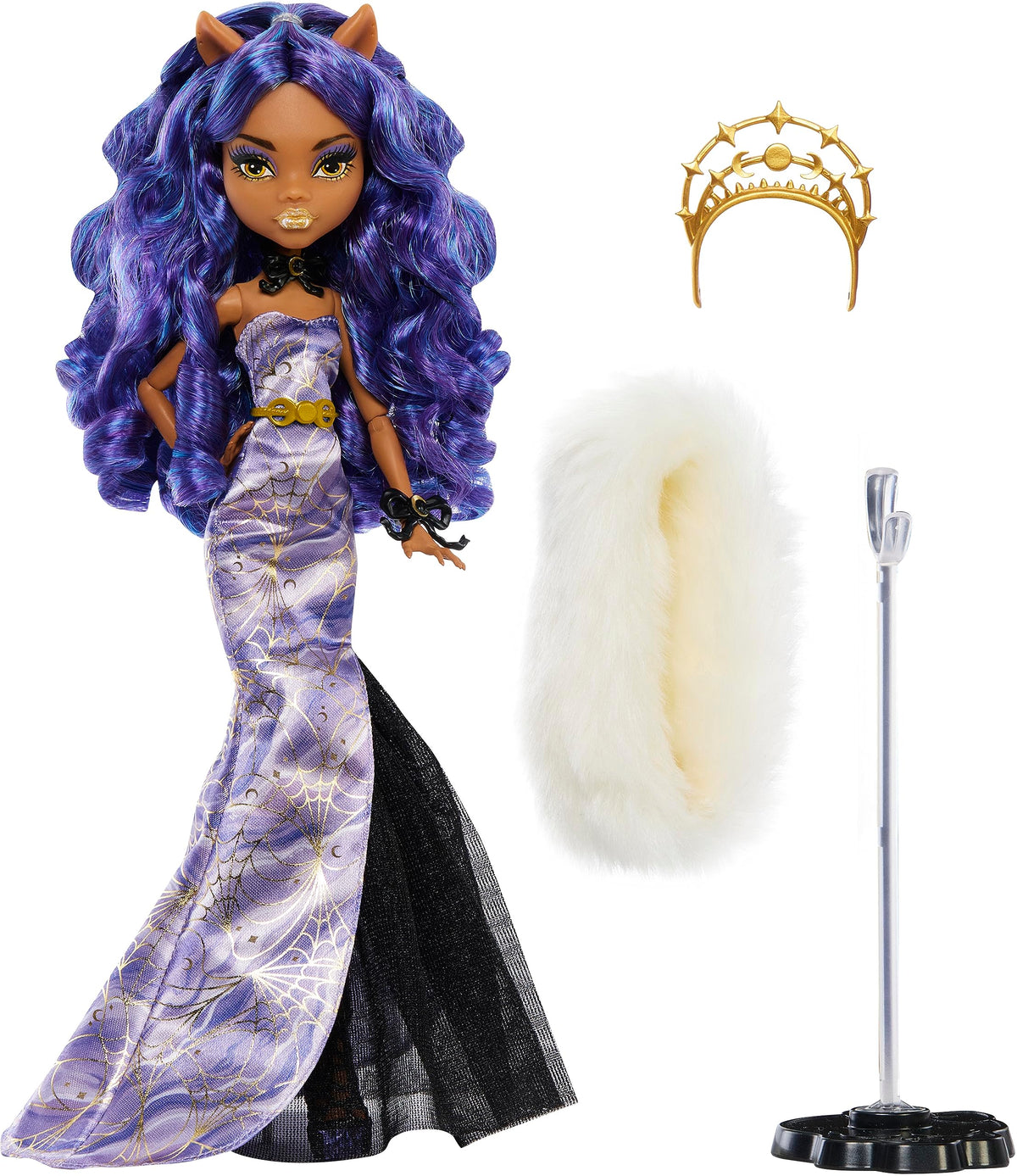 Winter Edition Doll in ICY Lavender Gown with Furry Boa & Accessories T6585