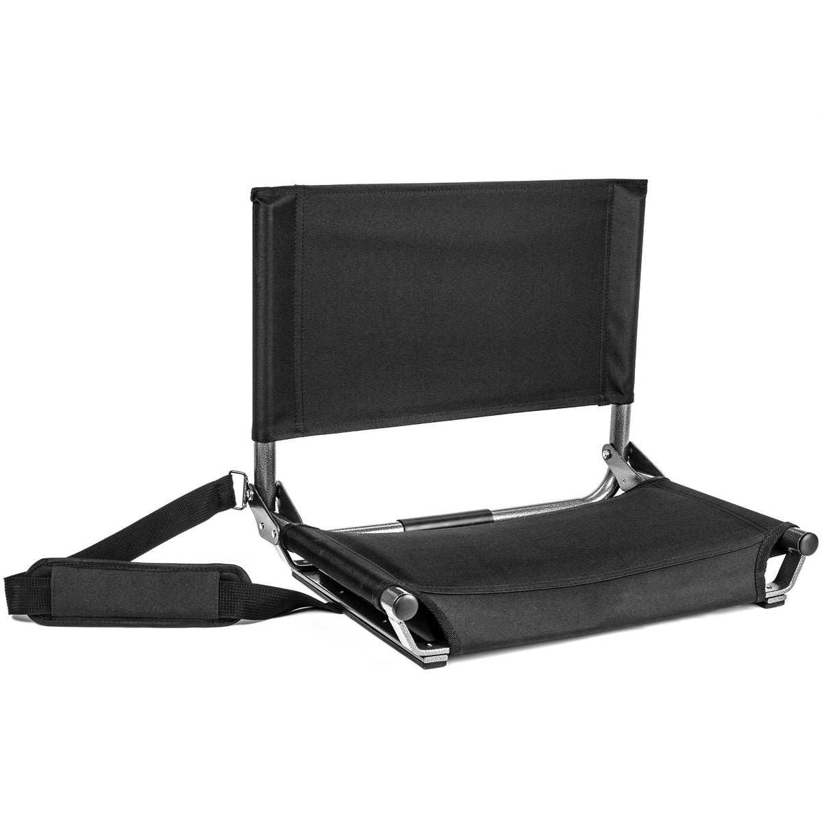 Portable Folding Steel Stadium Seats for Bleachers, Black O566309