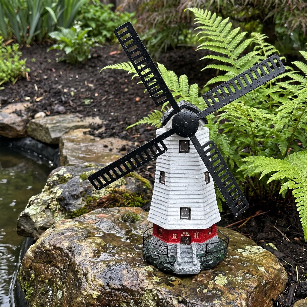 Solar Powered Rotating Lighthouse Garden Statue Light T71519