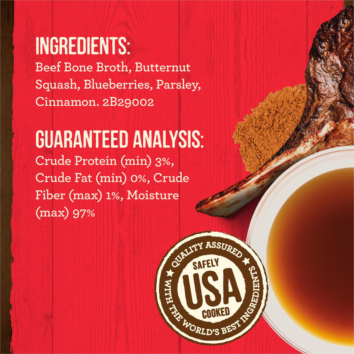 Grain Free Beef Bone Broth Dog and Cat Food Topper 16 oz E7986
