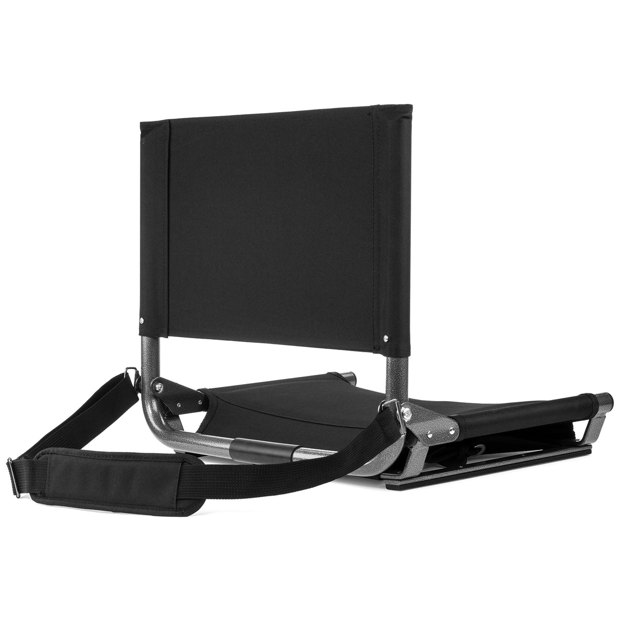 Portable Folding Steel Stadium Seats for Bleachers, Black O566309