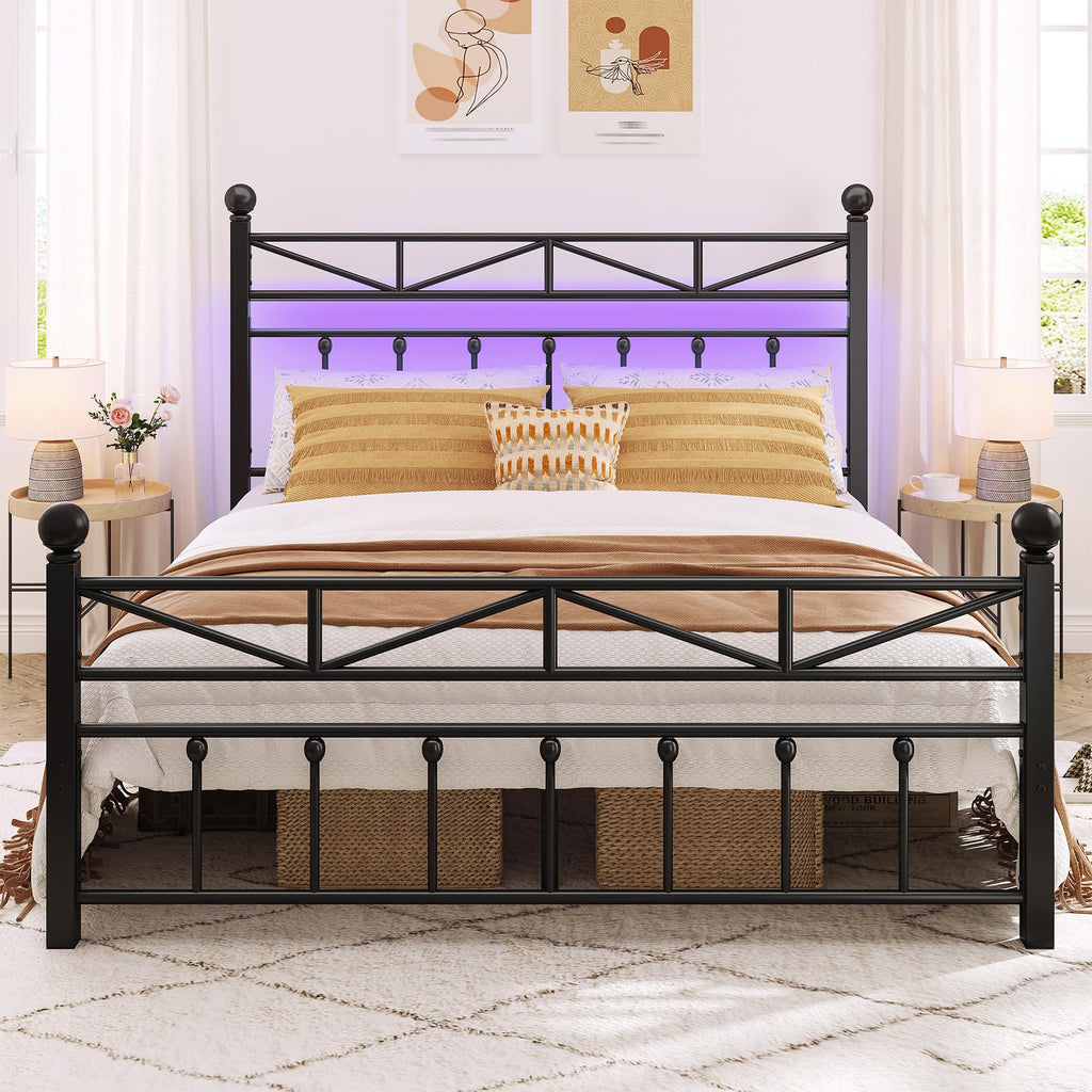 Black Queen Size Metal Bed Frame W254