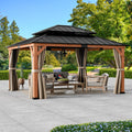 Wood Gazebo 13x15 with Galvanized Steel Roof G37820