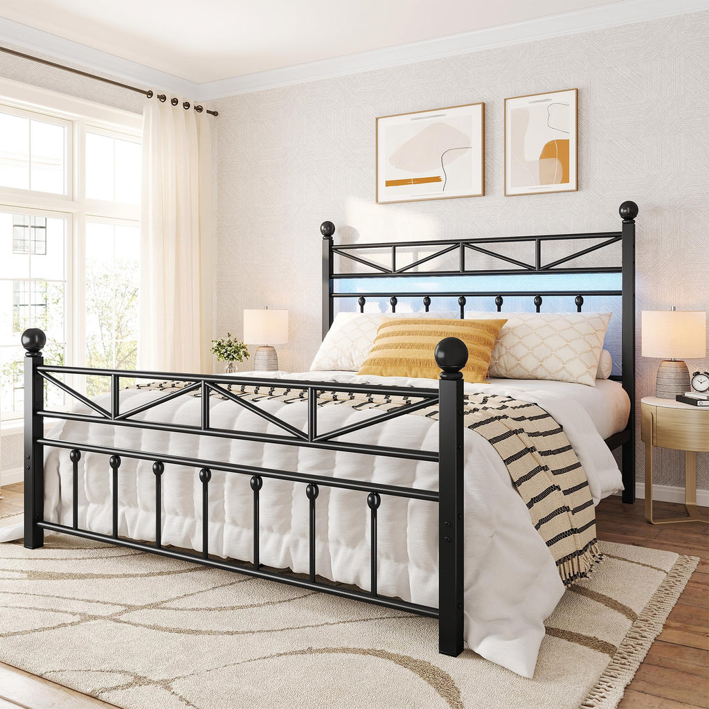 Black Queen Size Metal Bed Frame W254