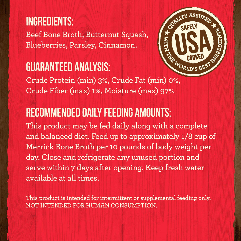 Grain Free Beef Bone Broth Dog and Cat Food Topper 16 oz E7986