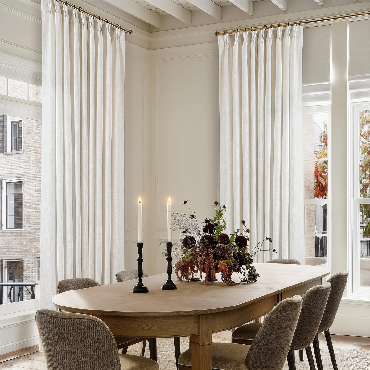 Natural Extra Wide Pinch Pleat 102 Inch Curtains C26347